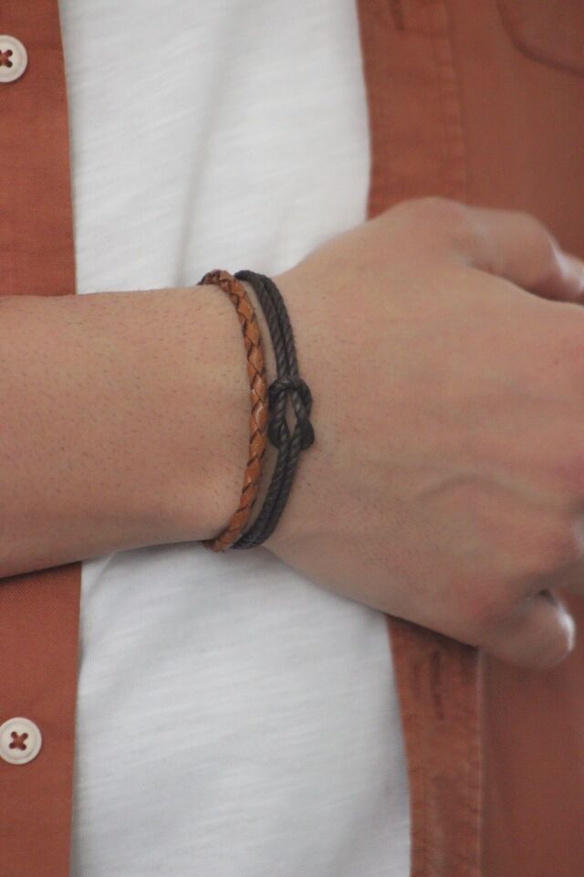 Gerçek Deri Bileklik Örgü | Halatlı | Unisex